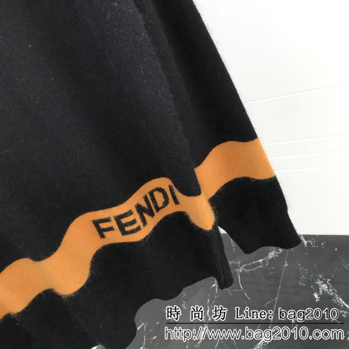 FENDI芬迪 18ss秋冬新款 斜杠FF提花logo 手感柔軟舒適保暖 男款貂絨衫 45%貂絨55%羊毛面料 ydi2313